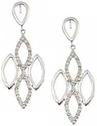 14K White Gold Diamond Dangle Earrings (1/4 Cttw, SI Clarity, F Color)