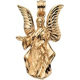 14K Yellow Gold Angel Pendant | Size/Info: 22.75X14.50mm
