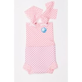 Splash About Happy Nappy Costume (swimwear), Pink Gingham print, Medium, about 3-8 months