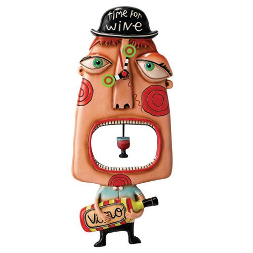Enesco Allen Designs Wanduhr mit Pendel Time for Wine