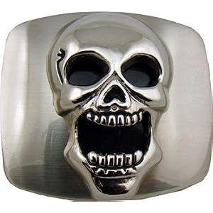 Mens SQUARE SKULL BOTTLE OPENER Punk Rock Belt Buckle