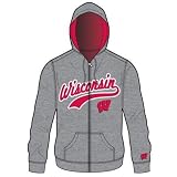 University of Wisconsin Badgers Men's Zip Up Hooded Jacket Sweatshirt