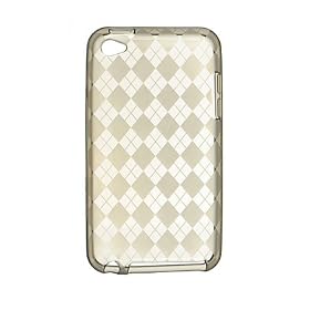 Premium TPU Flexi Soft Gel Skin for Apple iPod Touch 4th Generation, 4th Gen - Smoke Checkers Argyle Print