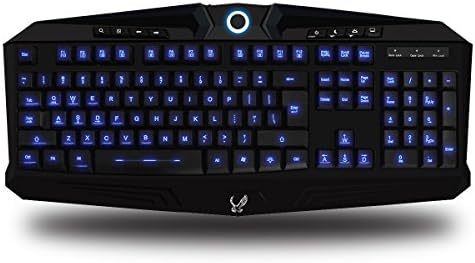 E ELEMENT Ergonomic Waterproof 7 Colors LED Illuminated Backlight Multimedia Wired Gaming Keyboard
