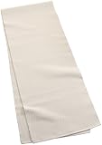 Mahogany Solid-Color 100-Percent Cotton Ribbed Table Runner, 13-Inch by 72-Inch, White