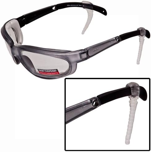 Adjustable soft CLEAR rubber earlock system, no more slipping glasses -
