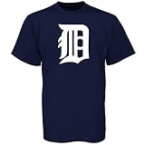 Majestic Detroit Tigers Navy Blue Cooperstown Collection Team Logo T-shirt