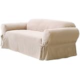 Green Living Group Chezmoi Collection Soft Micro Suede Couch/Sofa Cover Slipcover with Elastic Band Under Seat Cushion, Sand