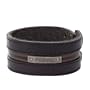 Fossil Jewelry Herren-Armband Leder schwarz und grau JA5747716