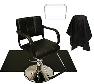 LCL Beauty Salon Hydraulic Styling Chair with Square Mat and FREE Deluxe Cutting Cape