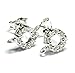 2 pcs .925 Sterling Silver Round Stud Cz Loop Post Dangle Earring Connector/Clutches Ear nut/Findings/Bright
