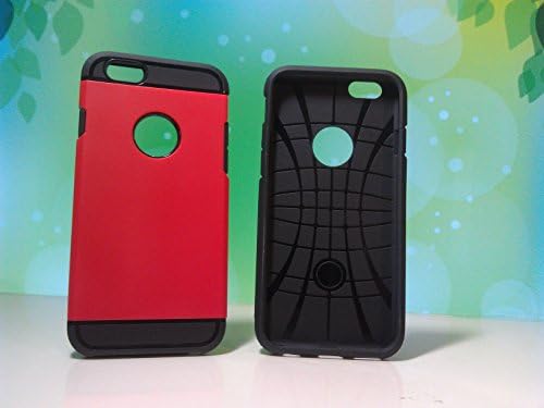 iPhone 6 Case (4.7 inch) - Protective Dual Layer Apple Phone Covers - Black Shock Absorbent Silicone TPU Inner Layer / Red Polycarbonate PC Tough Outer Layer - Slim, Stylish Second Generation 6G Super Armor offers a Great Level of Protection - Extreme Protection without the Bulk!
