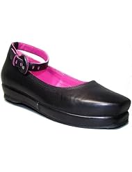 Mjus Plateau Ballerina Leder schwarz