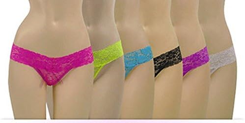 Yinsaviny Women's Floral Lace G String V Thong Panties (Pack of 3) Random Colors (M fits (XS-S US size))