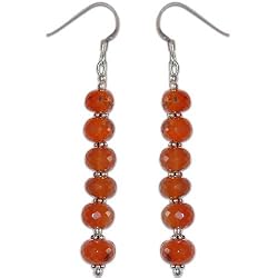 Women Gift Ideas Sterling Silver Carnelian Earrings 2.25 (erg095a)
