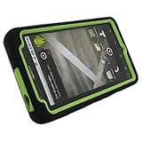 Hybrid Mix 2 Tones Hard Snap on BLACK Rubber with GREEN Flexi Skin With Sta ....