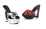 Ellie Shoes 621-LUST, 6 Inch Flame Print Wedge Heel Sandal With Cut-Out Design