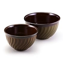 Paula Deen 2 Piece 2 and 3 Quart Stoneware Mixing Bowls, Green