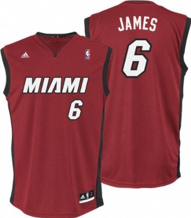 Miami Heat Lebron James Men's Red NBA Replica Jersey, X-Large