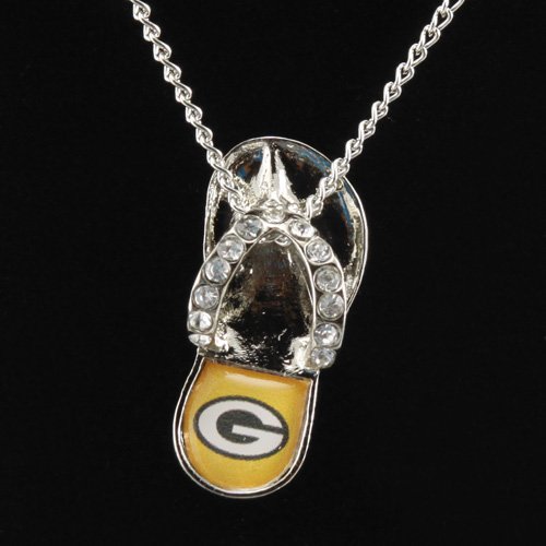 NFL Green Bay Packers Crystal Flip Flop Necklace
