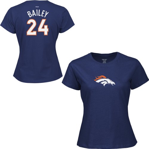 Reebok Denver Broncos Women's Champ Bailey Name & Number T-Shirt Medium