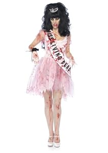 Leg Avenue Women's 3 Piece Putrid Prom Queen Costume, Pink, Medium/Large