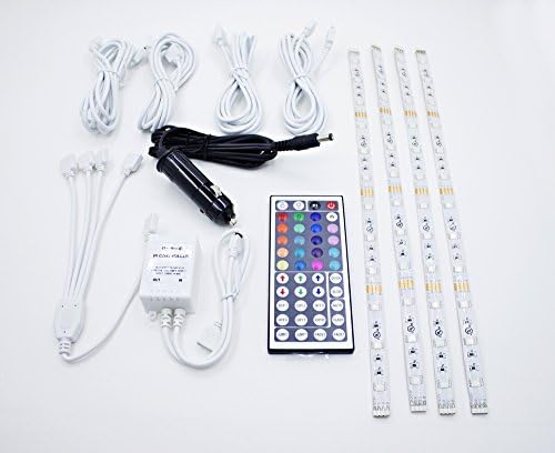 LED Car Lighting Kit with Multicolored Remote