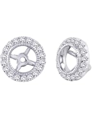 Diamond Earring Jackets in 14K White Gold (1/4 cttw)