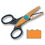 Produkt-Bild: Folia Konturen Bastelschere, orange mit Zahnradschnitt
