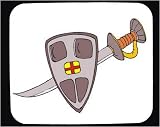 Decorated Mouse Pad with sword, England, protection, metal, protective, armour, Europe, armor, United Kingdom, safeguard, shield, power