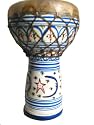 Ceramic Doumbek, 5" x 7", Hand-Painted in Morocco