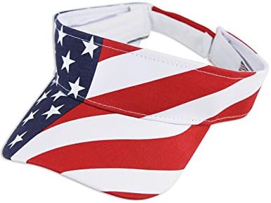 Red White and Blue American Flag Stars And Stripes Flag Visor with USA Logo
