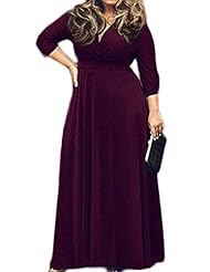 Plus Size Sexy V-neck Rayon/Spandex Cocktail Long Sleeves Club Dress/Evening Dress/Party Dress/Maxi Dress 