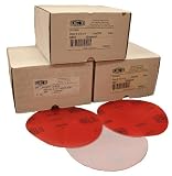 Uneeda M-152046 6" 180 Grit Red Aluminum Oxide Film Uneevel Hook and Loop Disc, (Pack of 100)