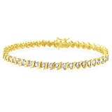 1 Ct. tw Diamond Tennis Bracelet in 10K Yellow Gold – 7″ thumbnail