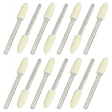 uxcell 研磨ツール　フェルト軸付ホイール　ボブフェルト　フェルト　メタル　ホワイト　シルバートーン　44mm　27g　12個