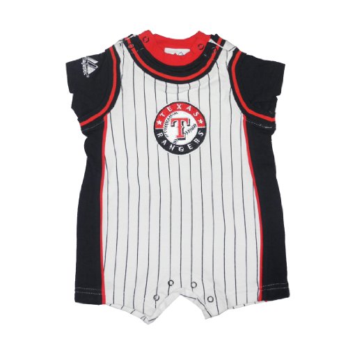 MLB Texas Rangers Baby / Infant One-Piece Bodysuit / Romper / Onesie - White & Blue (Size: 6-9)