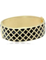 Freida Rothman Belargo Jewelry Lattice Black Enamel Hinge Bangle Bracelet