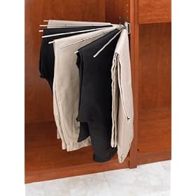  Rev-A-Shelf 16in Wire Fan Pants Rack Satin Nickel