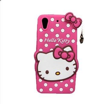 Jicheng Electronic HTC Desire 626 / 626s Hello Kitty Case,3D Cute cartoon Polka Dots Cover Case Heart Pendant Hello Kitty Silicone Back Cover Case for HTC Desire 626 / 626s Rose