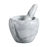 Premier Housewares 10 x 13 x 13 cm Marble Mortar and Pestle, White