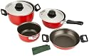 LaPlaya Outdoorproducts  Aluminium Kochgeschirrset Star, 8 teilig, rot, 30 x 20 x 14 cm