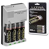  : Ultra Quick AA / AAA Battery Charger with 4x 2500mAh AA and 4x 850mAh AAA Rechargeable Batteries