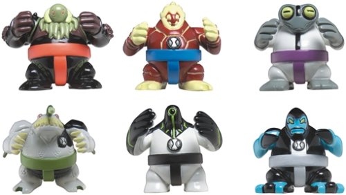 Ben 10 - Sumo Slammers Figure Set - Series1 - Heatblast/Ripjaws/Upgrade/XLR8/Greymatter/Viglax