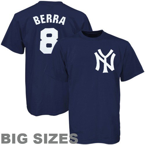 Majestic Yogi Berra New York Yankees #8 Cooperstown Retired Player Big Sizes T-shirt - Navy Blue (6X)