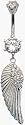 Silver Angel Wing Belly Bar