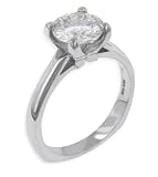 14k White Gold Moissanite Solitaire Ring (2 cttw equivalent)