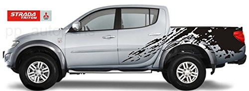 Matte Black Color Sticker Cover Decal Vinyl 4 Door Mitsubishi L200 Triton 05-14