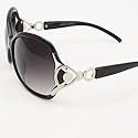 HOTLOVE Premium Quality Women Sunglasses UV400 Lens Technology - 8034 (Black) Comfortable Plastic Frame with Unique Elegant Design - Trendy Fashion Everyday Apparel for Women & Men Unisex