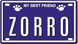 ZORRO Dog Name Plate for Dog House. Over 400 Names Availaible. Type in Name Dog Plate in Search. Your Dog Name will show up.